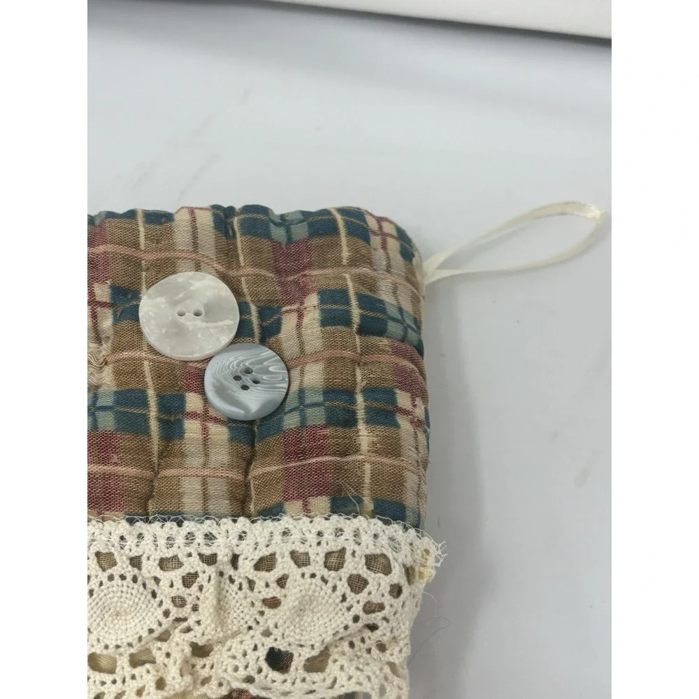 Christmas‎ Stocking Antique Quilt Patchwork Handmade Vintage Country Holidays